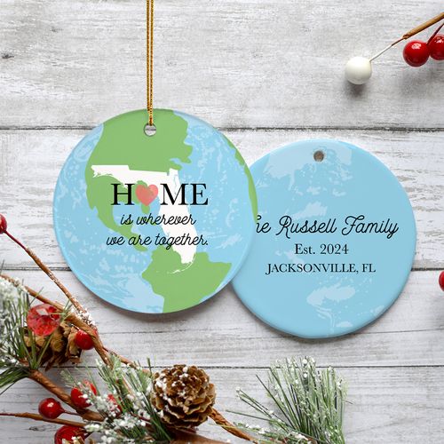 Personalized Florida Home Christmas Ornament