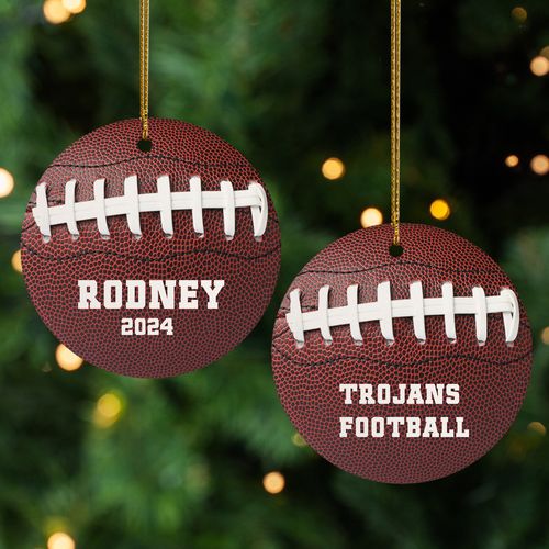 Personalized Football Christmas Ornament