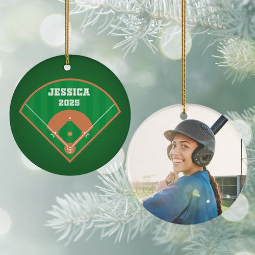 Personalized Baseball with photo Christmas Ornament