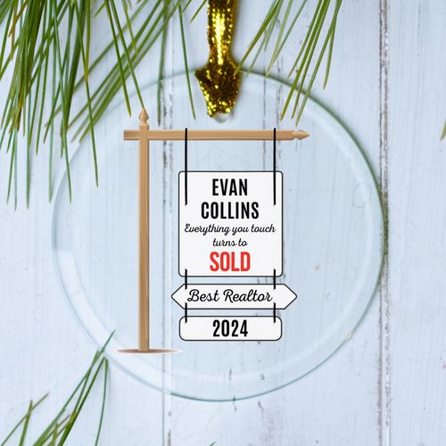 Personalized Best Realtor Christmas Ornament