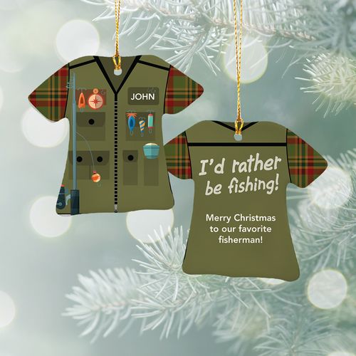 Personalized Fisherman Jacket Christmas Ornament