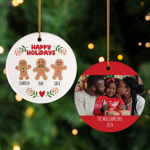 Personalized Gingerbread 3 Christmas Ornament