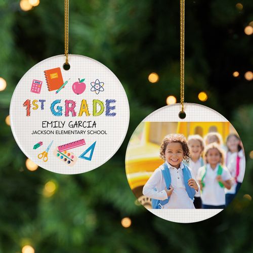 Personalized 1st Grade Christmas Ornament