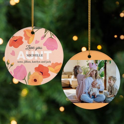 Personalized Love You Aunt Christmas Ornament