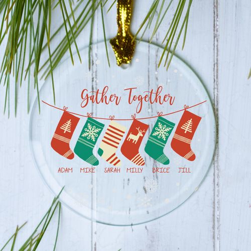 Personalized Gather Together 6 Stockings Christmas Ornament