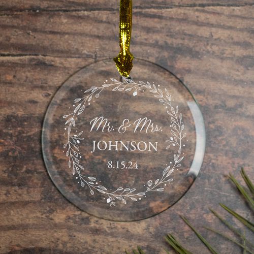 Personalized Elegant Mr. & Mrs. Christmas Ornament