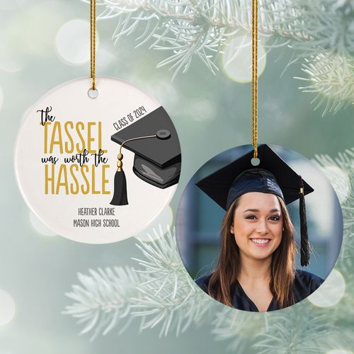 Persoanalized Graduation Hassle Was Worth The Tassle Christmas Ornament