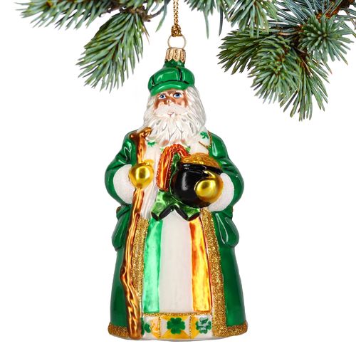 Ireland Santa with Pot of Gold Christmas Ornament