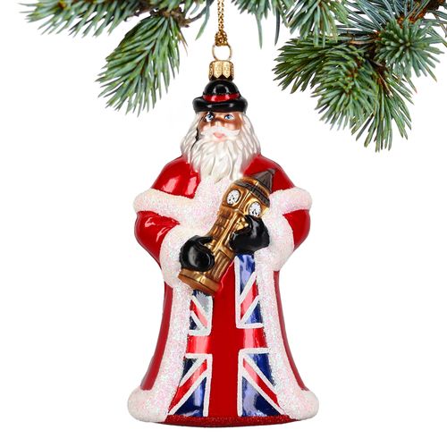 British Santa with Big Ben Christmas Ornament