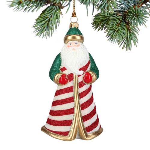 Candy Cane Santa Christmas Ornament