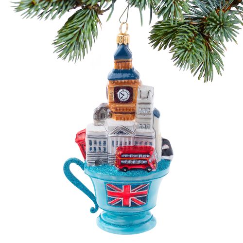 London Teacup Christmas Ornament