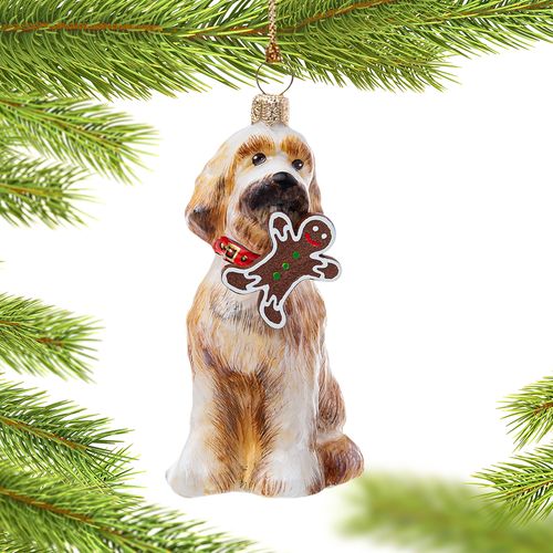 Goldendoodle with Gingerbread Boy Cookie Christmas Ornament