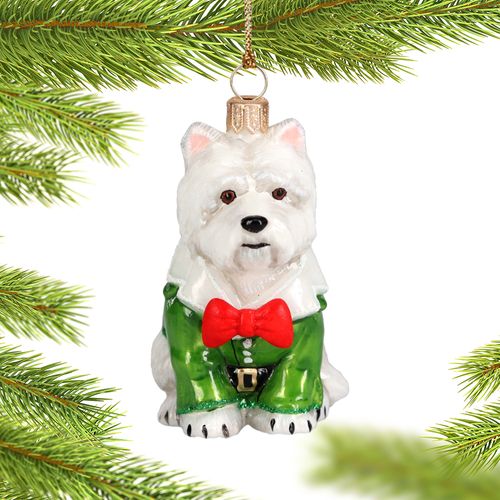 Westie in Christmas Pajamas Christmas Ornament