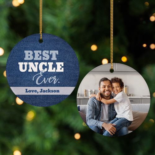 Personalized Best Uncle Christmas Ornament