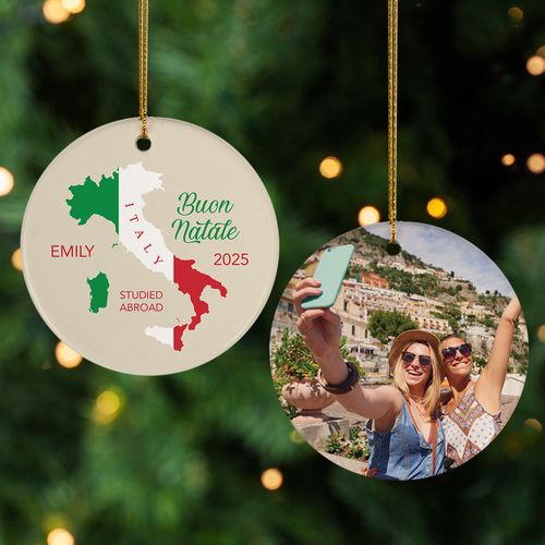 Personalized Italy Christmas Ornament