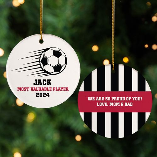 Personalized Soccer Christmas Ornament