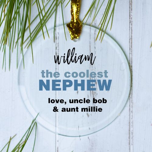 Personalized Coolest Nephew Christmas Ornament