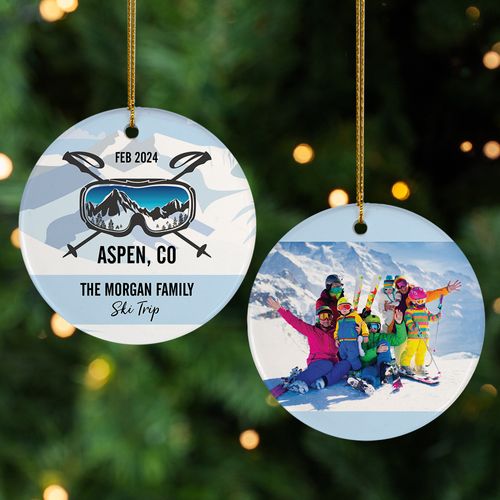 Personalized Ski Trip Christmas Ornament