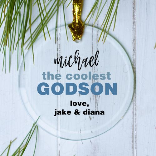 Personalized Coolest Godson Christmas Ornament