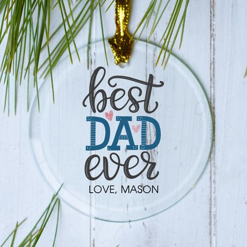 Personalized Best Dad Ever Christmas Ornament