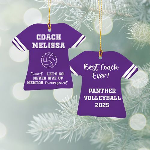 Personalized Volleyball Jersey Christmas Ornament