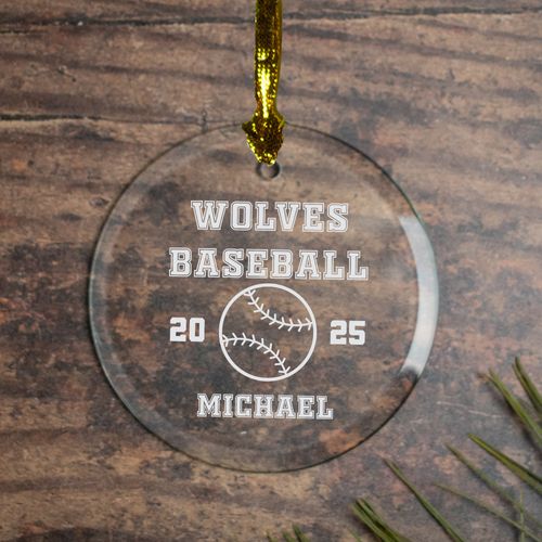 Personalized Baseball Christmas Ornament