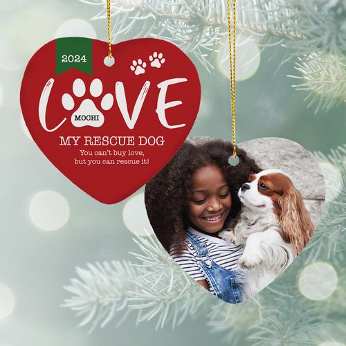 Personalized Rescue Pet Christmas Ornament