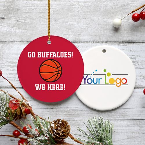 Personalized Basketball College Christmas Ornament