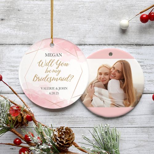 Personalized Be My Bridesmaid Christmas Ornament