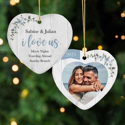 Personalized I Love Us Christmas Ornament