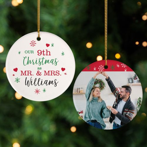 Personalized First Christmas Mr & Mrs Christmas Ornament