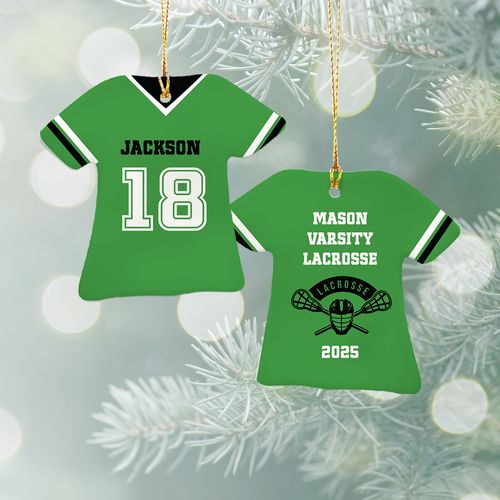 Personalized Lacrosse Jersey Christmas Ornament