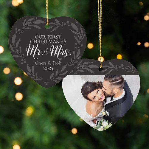 Personalized First Christmas as Mr. & Mrs. Wedding Christmas Ornament