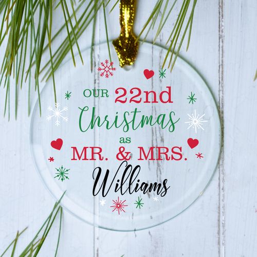 Personalized First Christmas Married Christmas Ornament