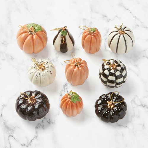 Lenox Fall Pumpkin 10 Piece Set Mini Christmas Ornaments