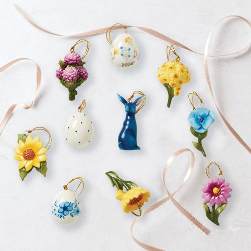 Lenox Floral Easter 10 Piece Set Mini Christmas Ornaments