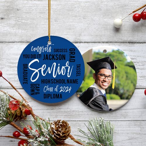 Personalized Graduation Word Cloud Christmas Ornament