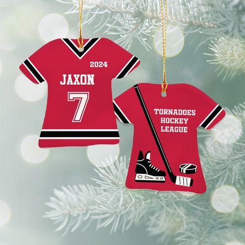 Personalized Hockey Shirt Christmas Ornament