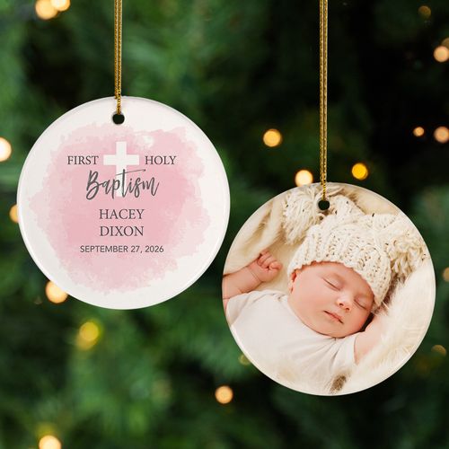 Personalized First Holy Baptism Christmas Ornament