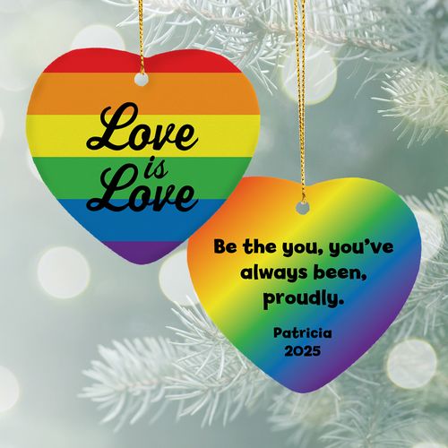 Personalized Love Is Love Christmas Ornament