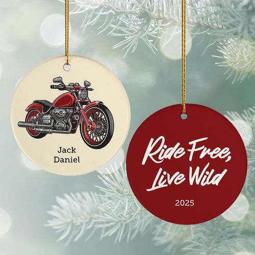 Personalized Motorcycle Christmas Ornament