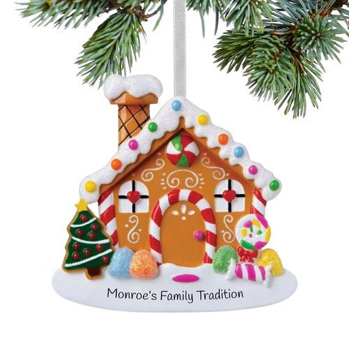 Personalized New Home Gingerbread House Christmas Ornament