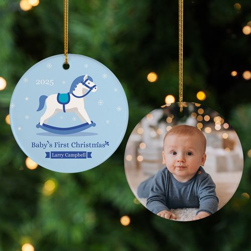 Personalized Rocking Horse Baby's First Christmas Ornament