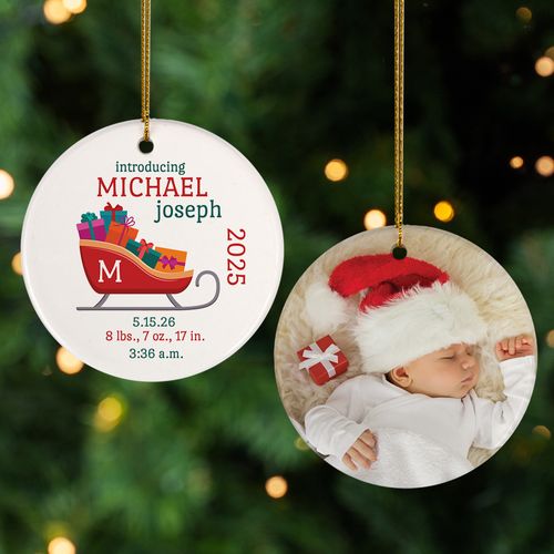 Personalized Baby Sleigh Christmas Ornament