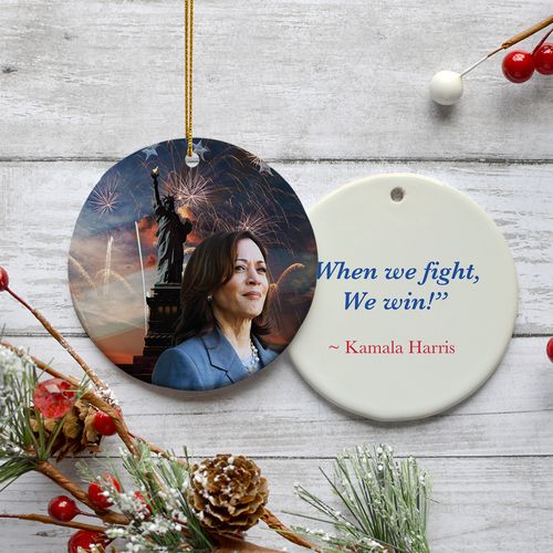 Kamala & Lady Liberty Christmas Ornament