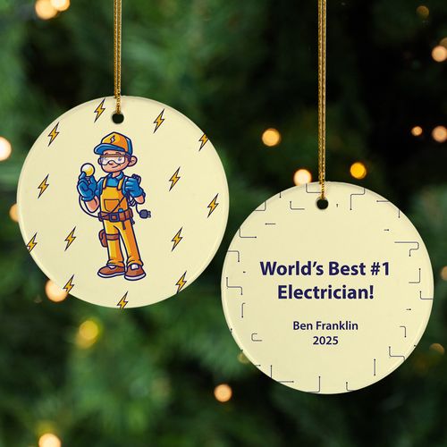 Personalized Electrician Christmas Ornament