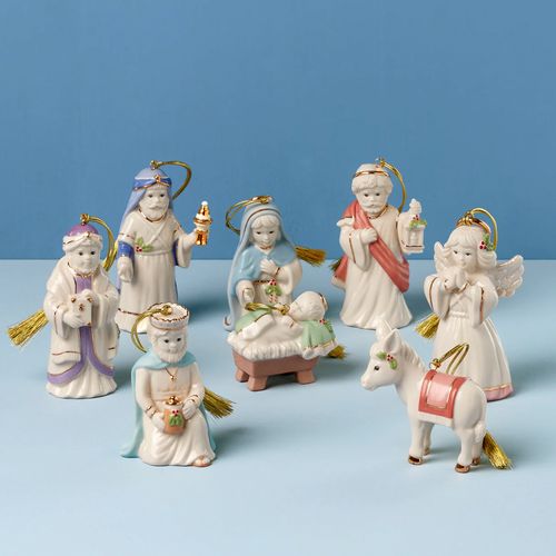 Lenox Nativity 8 Piece Christmas Ornament Set