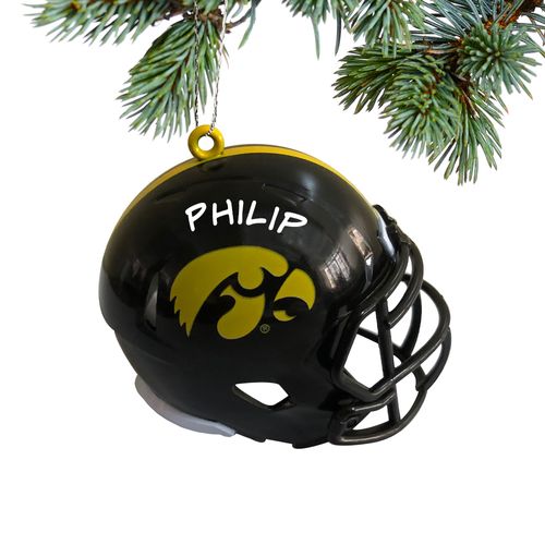 Personalized University of Iowa Football Helmet Christmas Ornament