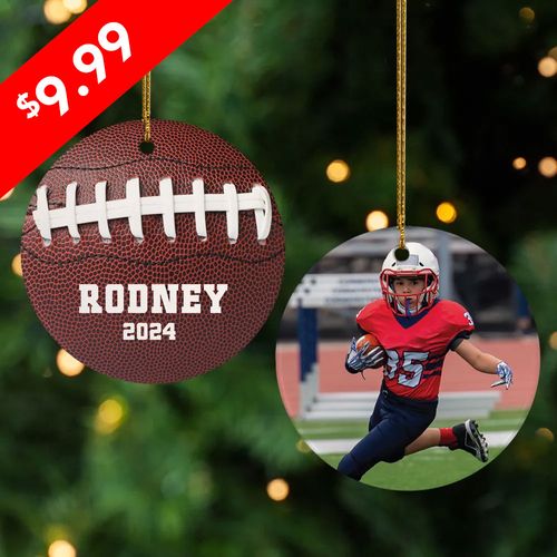 Personalized Football Christmas Ornament