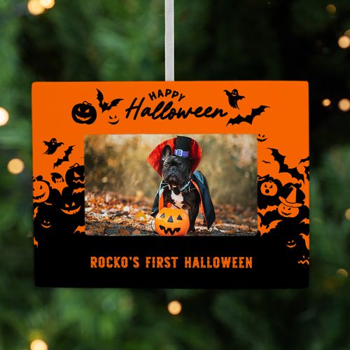 Personalized Halloween Bats and Pumpkins Christmas Ornaments